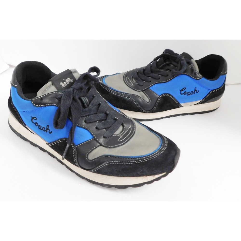 COACH Men's Sneakers C142 RUNNER NEON Blue‎ FG3215 9D